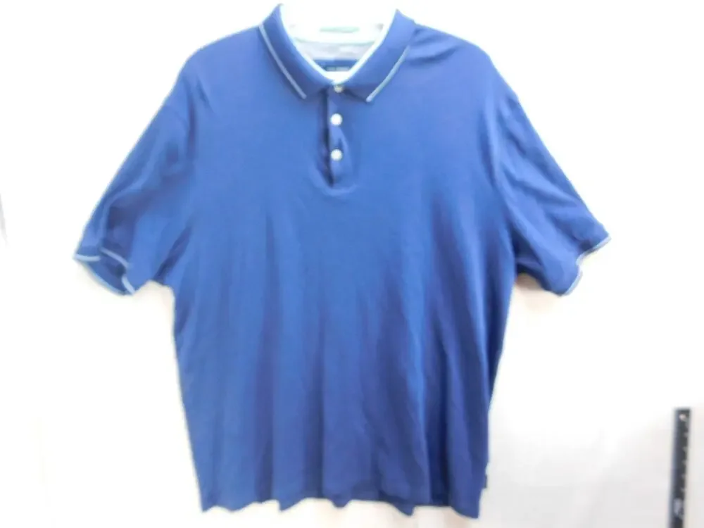 Ted Baker Polo Shirt Men's 7 (3XL) Blue Short Sleeve Golf